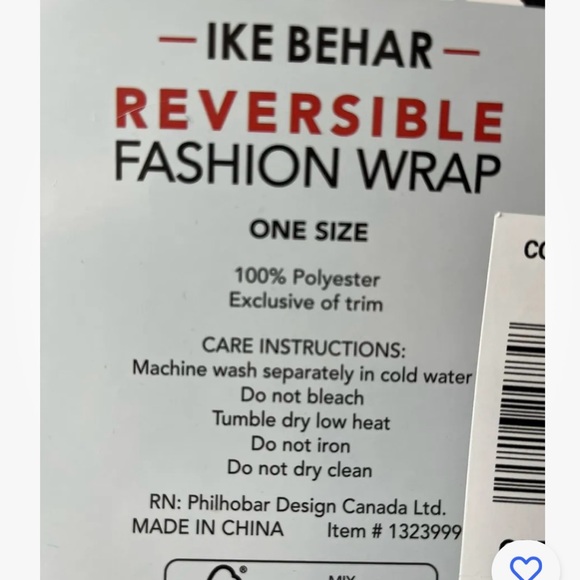 Ike Behar Women's Reversible Fashion Wrap One Size - Picture 8 of 8